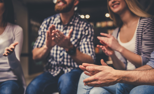 group clapping