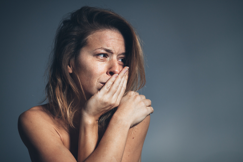 upset woman crying